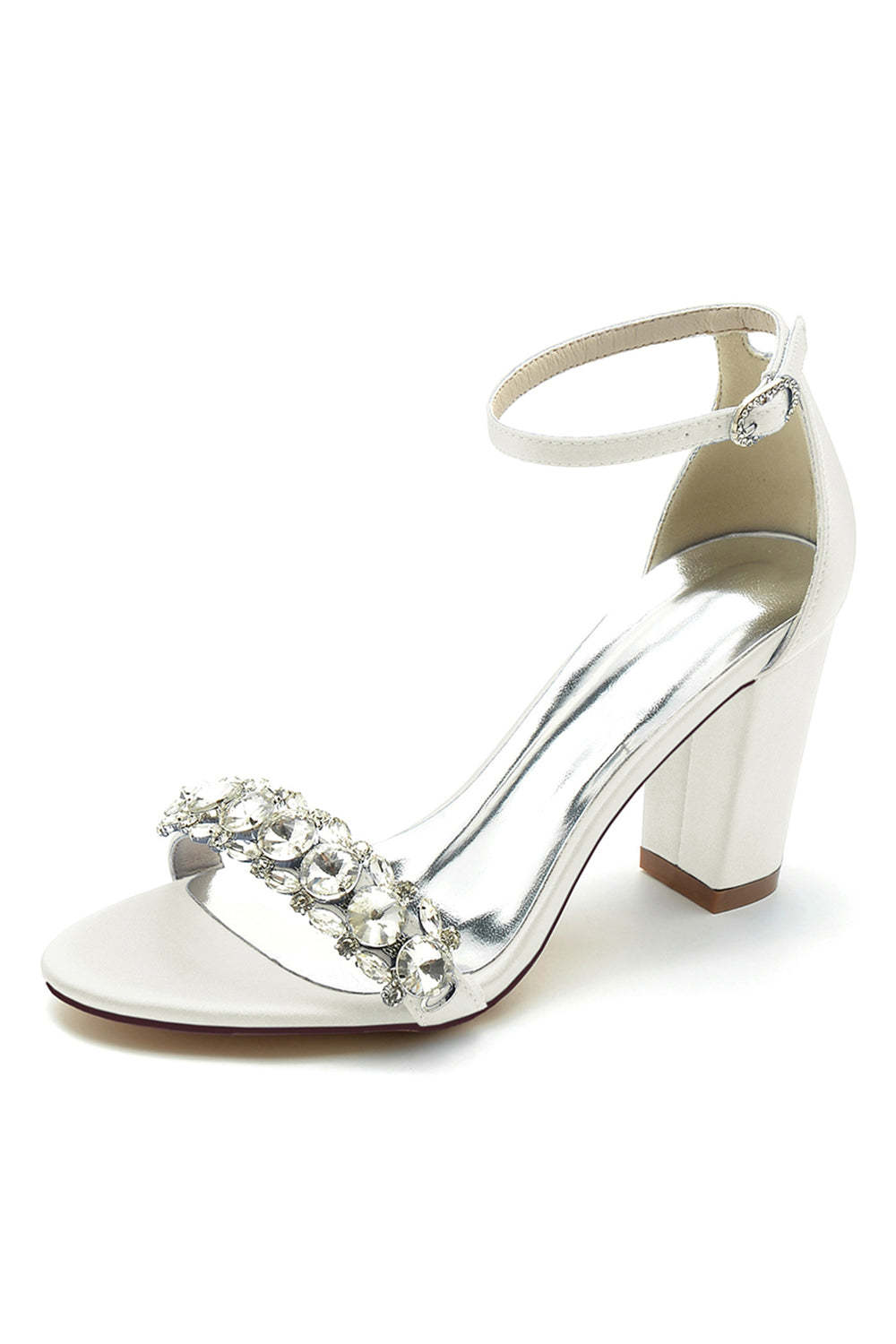 Prom Sandals with Royal Blue Rhinestone Ankle Straps