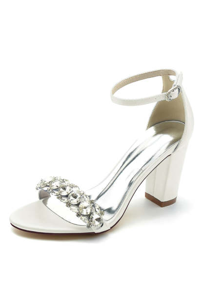 Prom Sandals with Royal Blue Rhinestone Ankle Straps