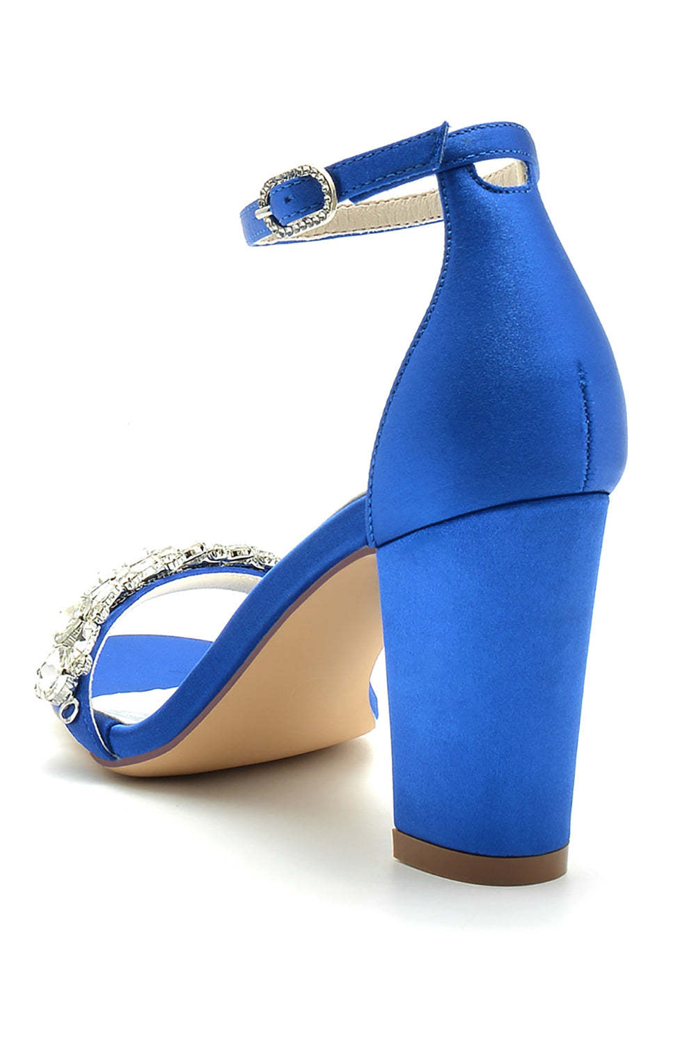 Prom Sandals with Royal Blue Rhinestone Ankle Straps