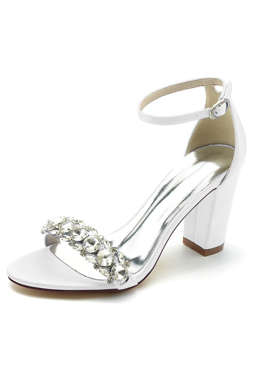 Prom Sandals with Royal Blue Rhinestone Ankle Straps