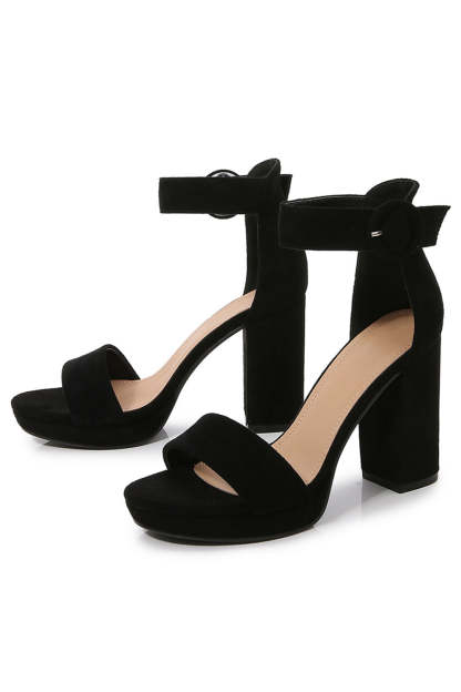 Fashionable High Heel Sandals in Pure Apricot Suede