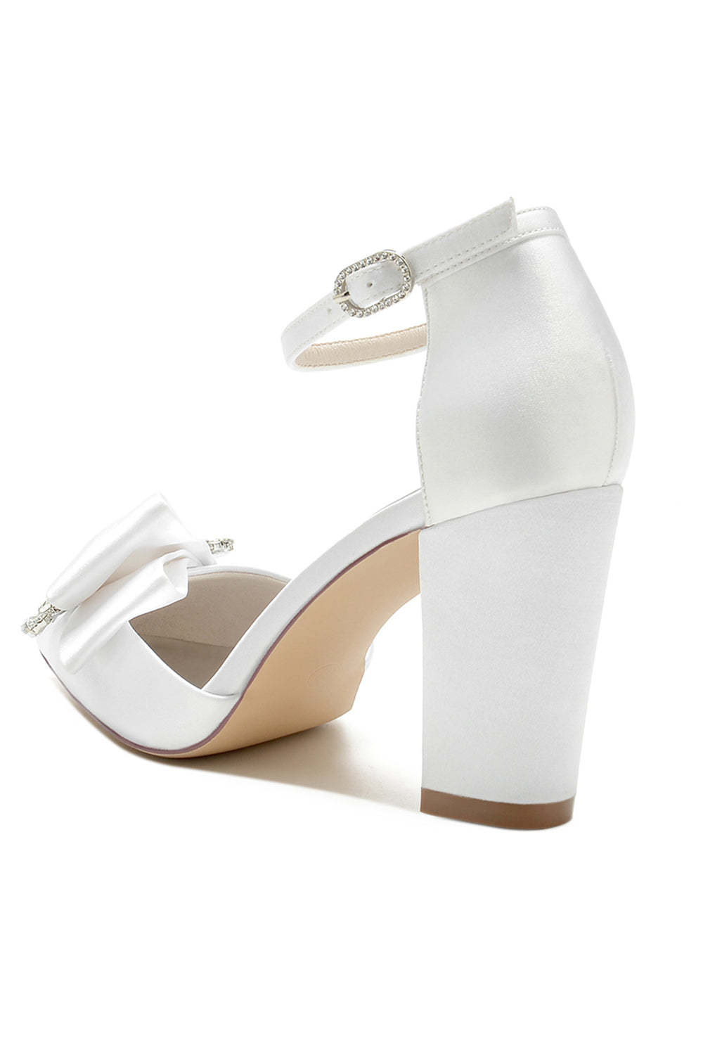 High Heel Chunky Black Shoes Featuring a Bow