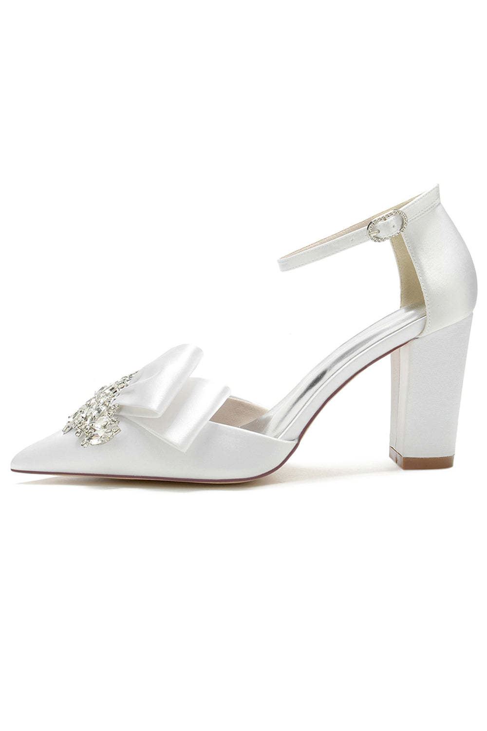 High Heel Chunky Black Shoes Featuring a Bow