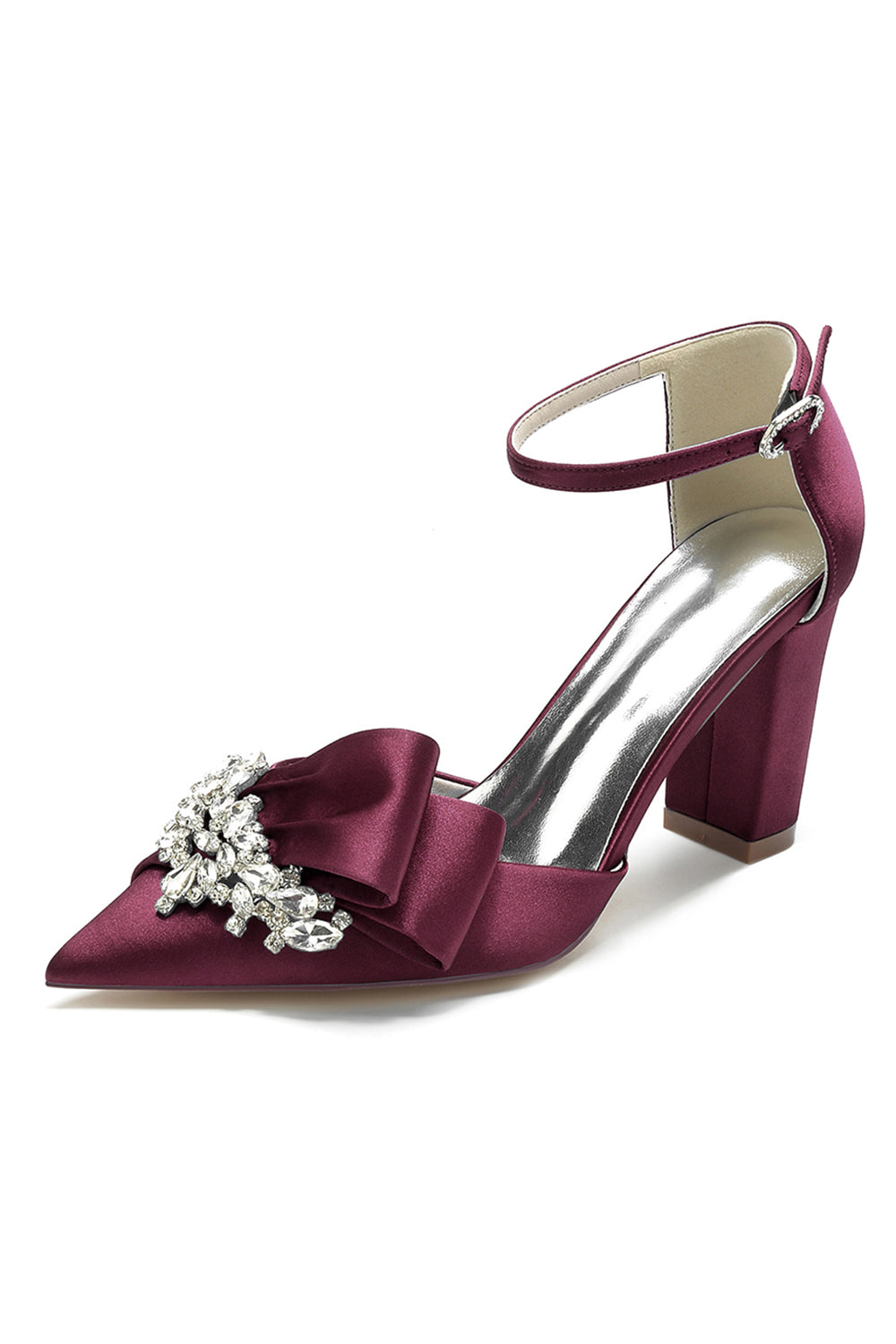 High Heel Chunky Black Shoes Featuring a Bow