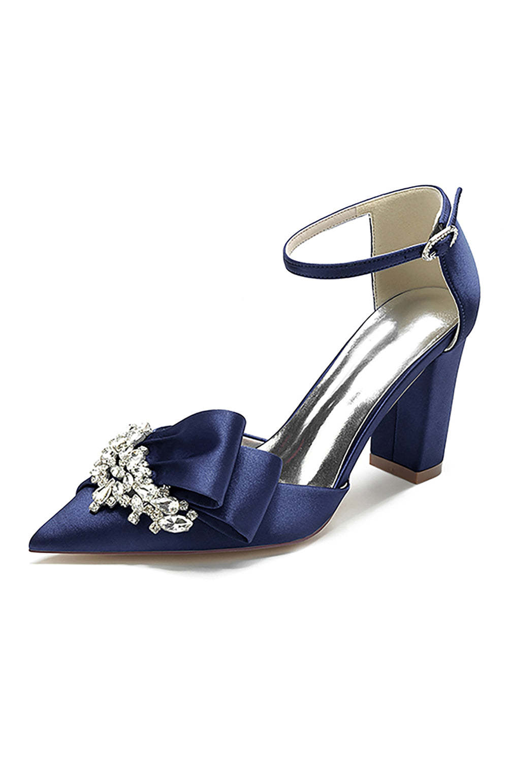 High Heel Chunky Black Shoes Featuring a Bow