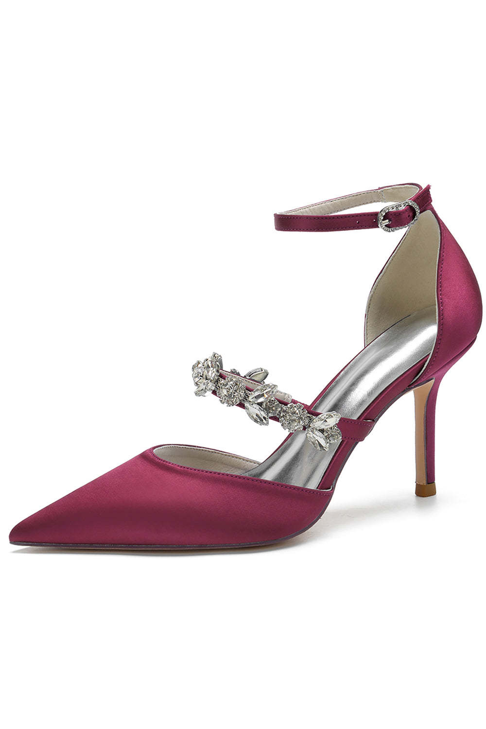 Pointed High Heels with Ivory Rhinestones