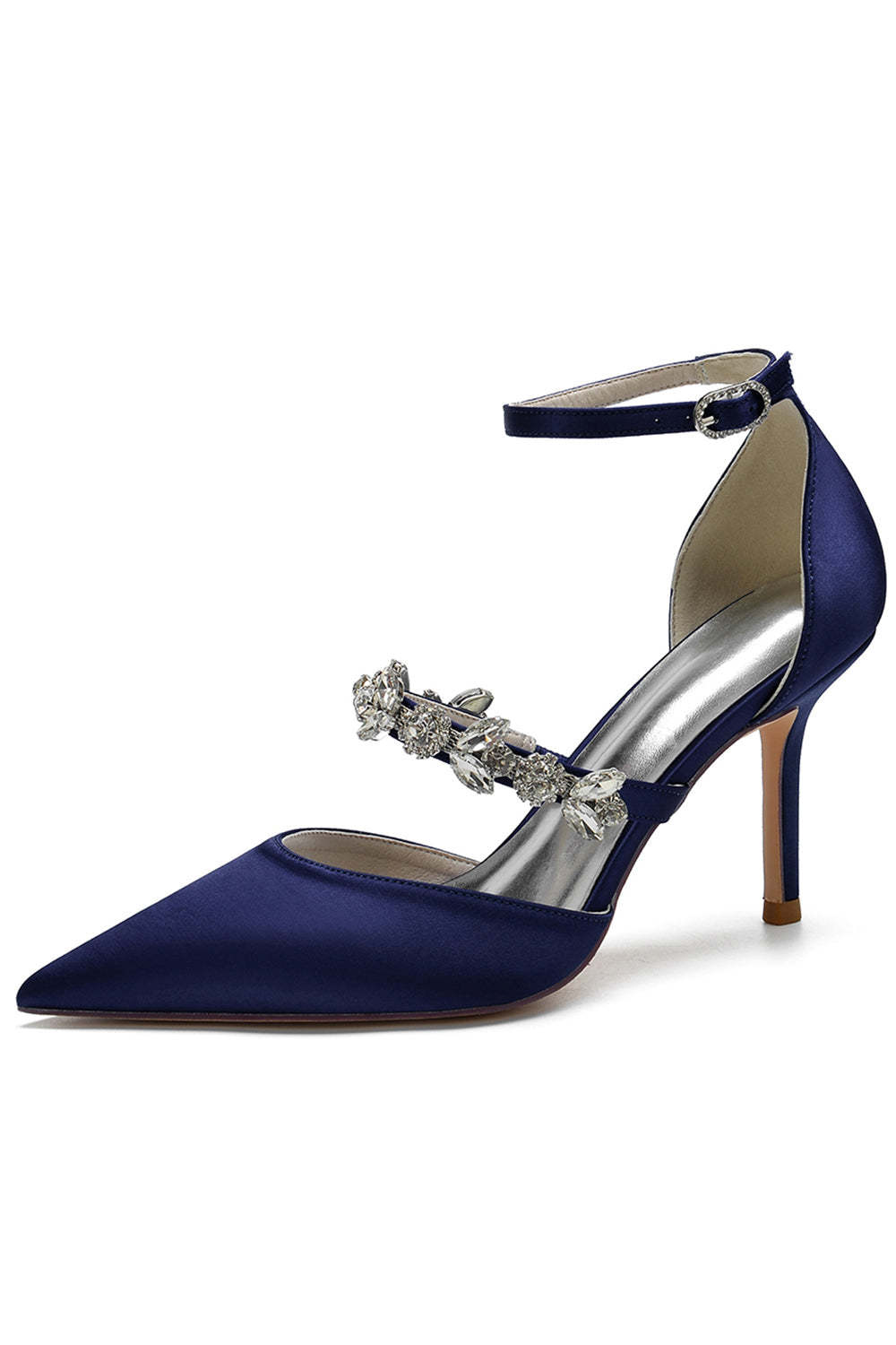 Pointed High Heels with Ivory Rhinestones