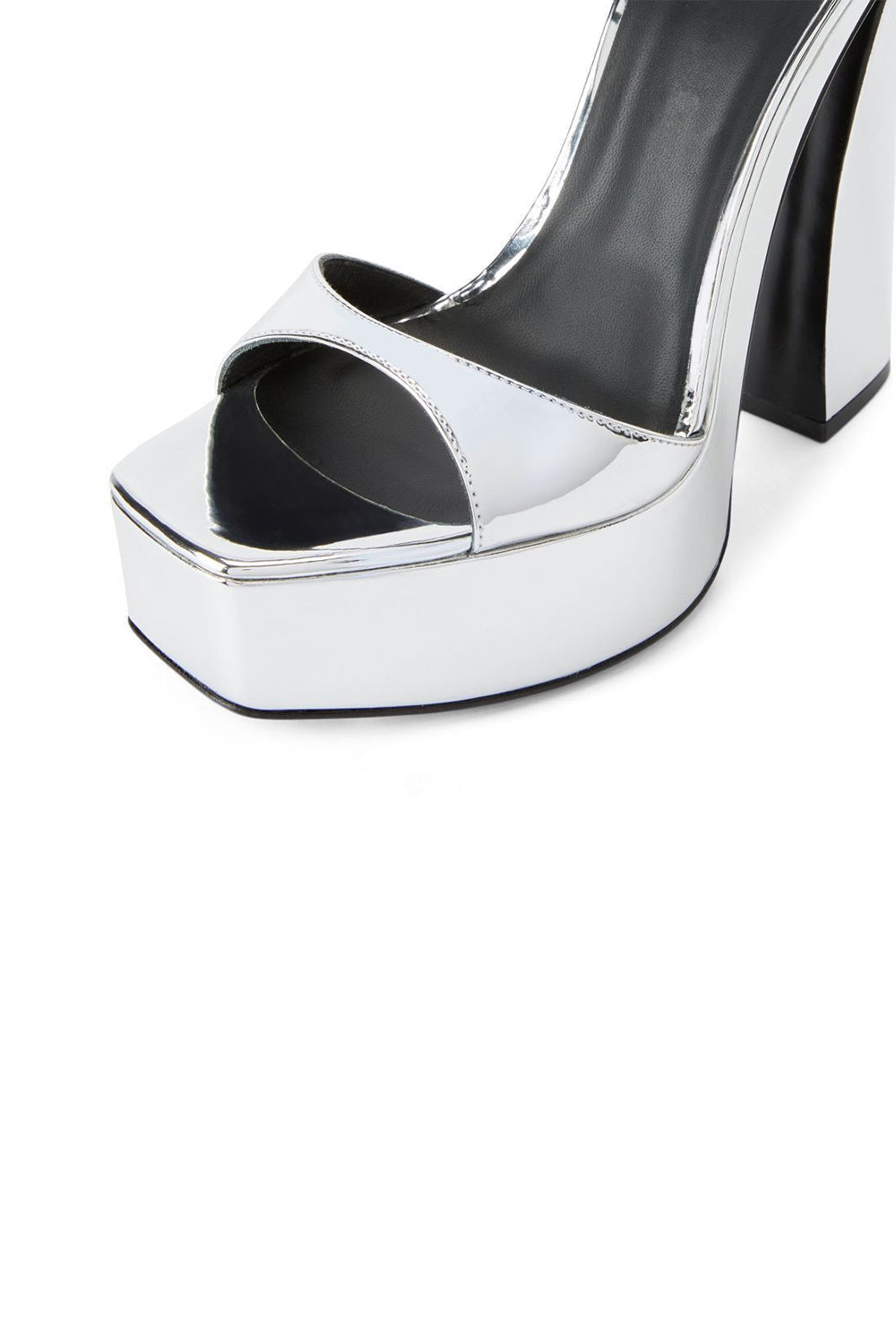 Open Toe Sandals with Chunky Heel and Golden Ankle Strap