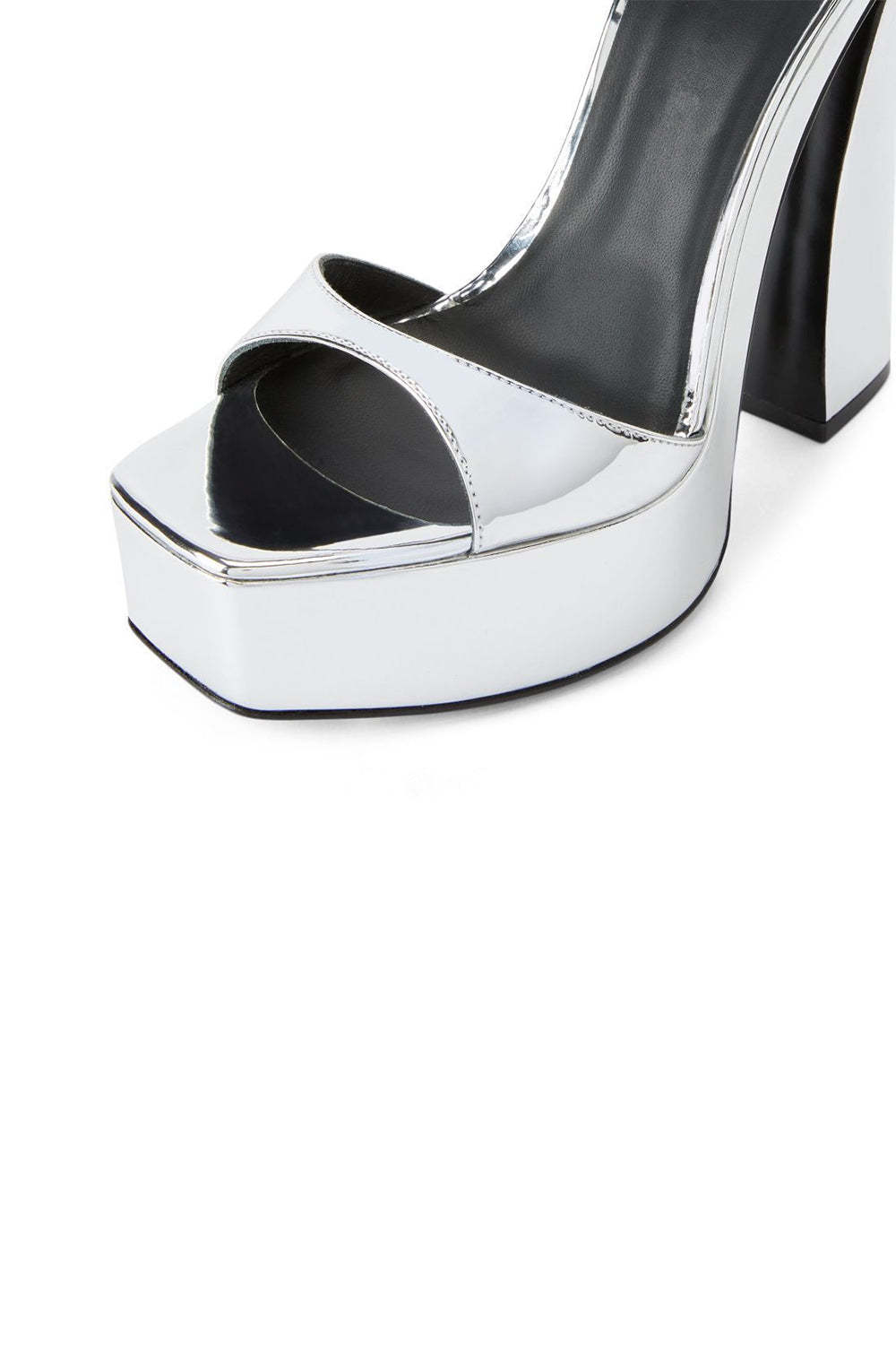 Open Toe Sandals with Chunky Heel and Golden Ankle Strap