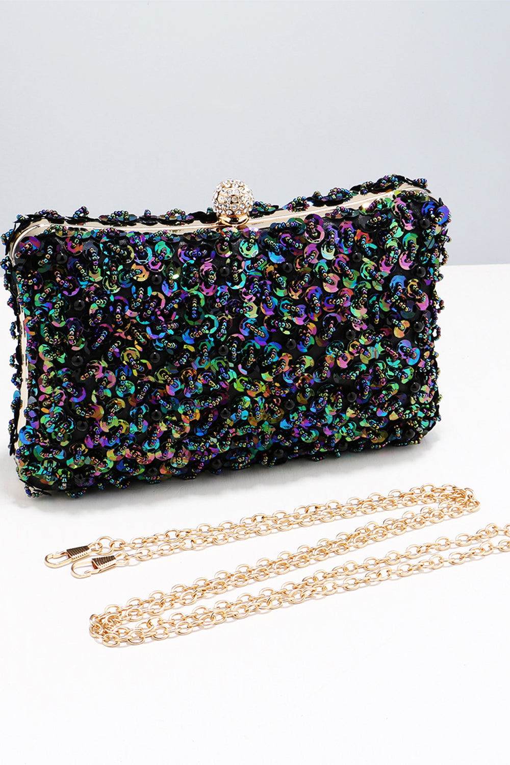 Prom Handbag with Black Sequins