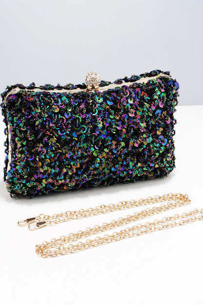 Prom Handbag with Black Sequins