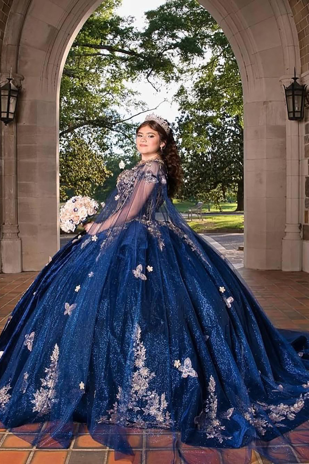 Velvet Quinceanera Ball Gown in Burgundy with Off-the-Shoulder Appliques
