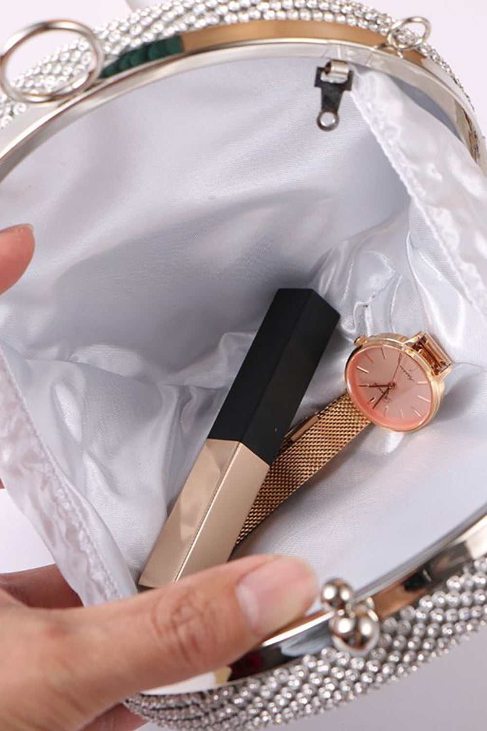 Evening Party Handbag with Round Rhinestone Sparkles