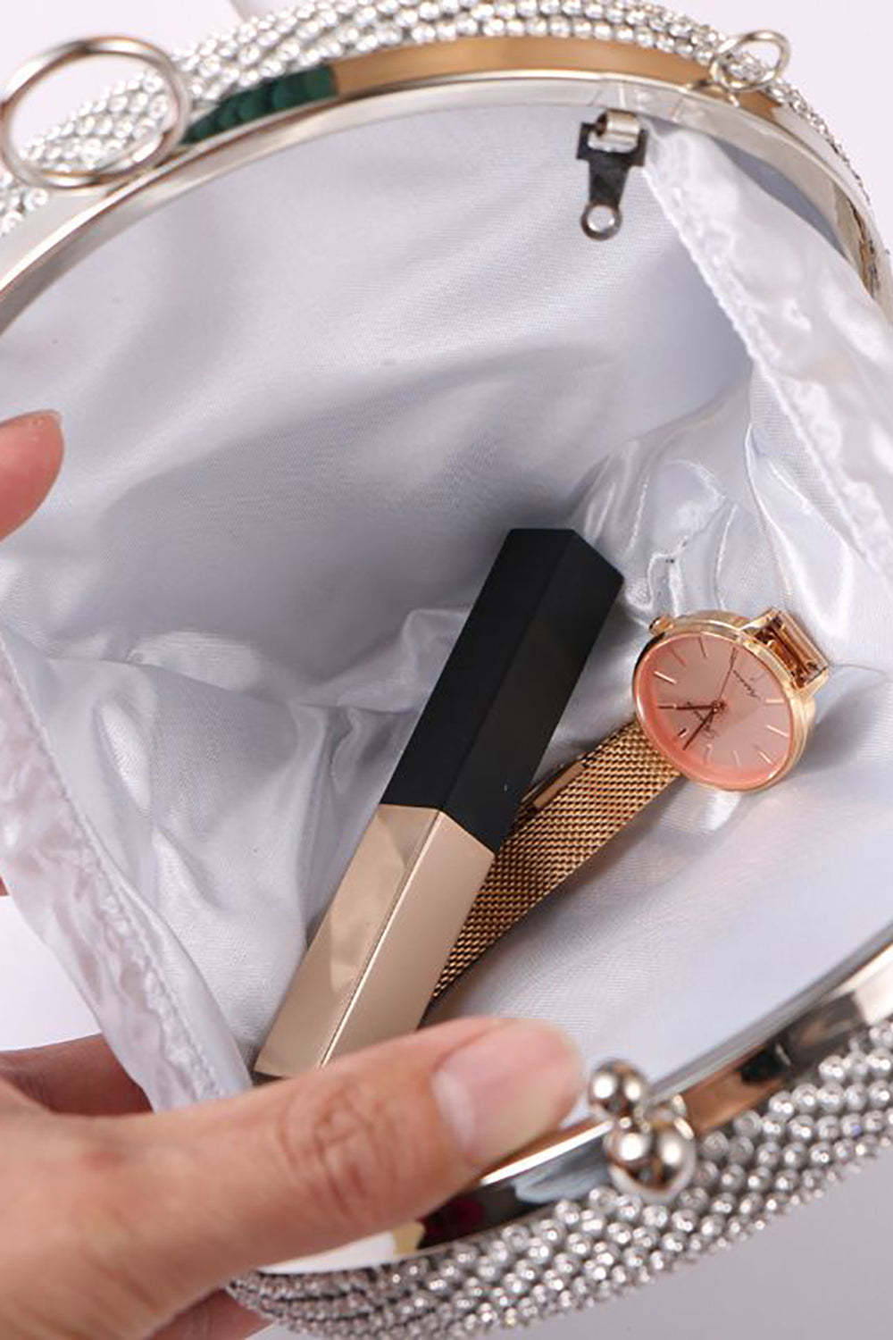 Evening Party Handbag with Round Rhinestone Sparkles