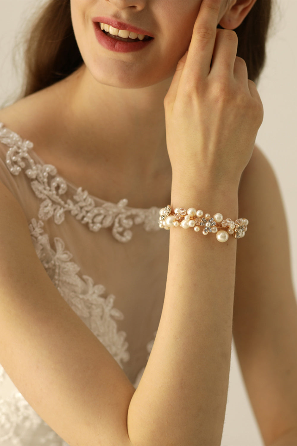 Pearl Wristbands for the Bride and Her Bridesmaid Sisters