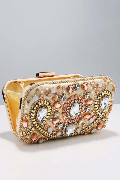 Embroidered Beaded Clutch for Parties