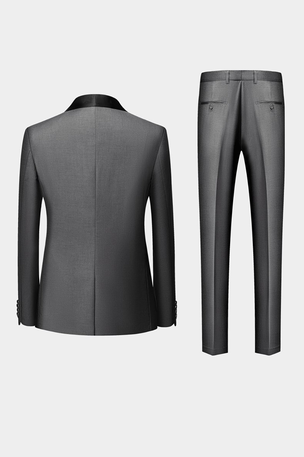 Men's 3-Piece Suits with Grey Shawl Lapel