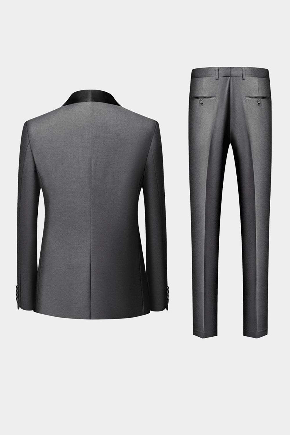 Men's 3-Piece Suits with Grey Shawl Lapel