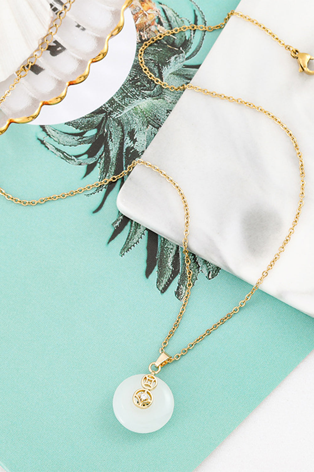 Necklace with Inlaid Jade