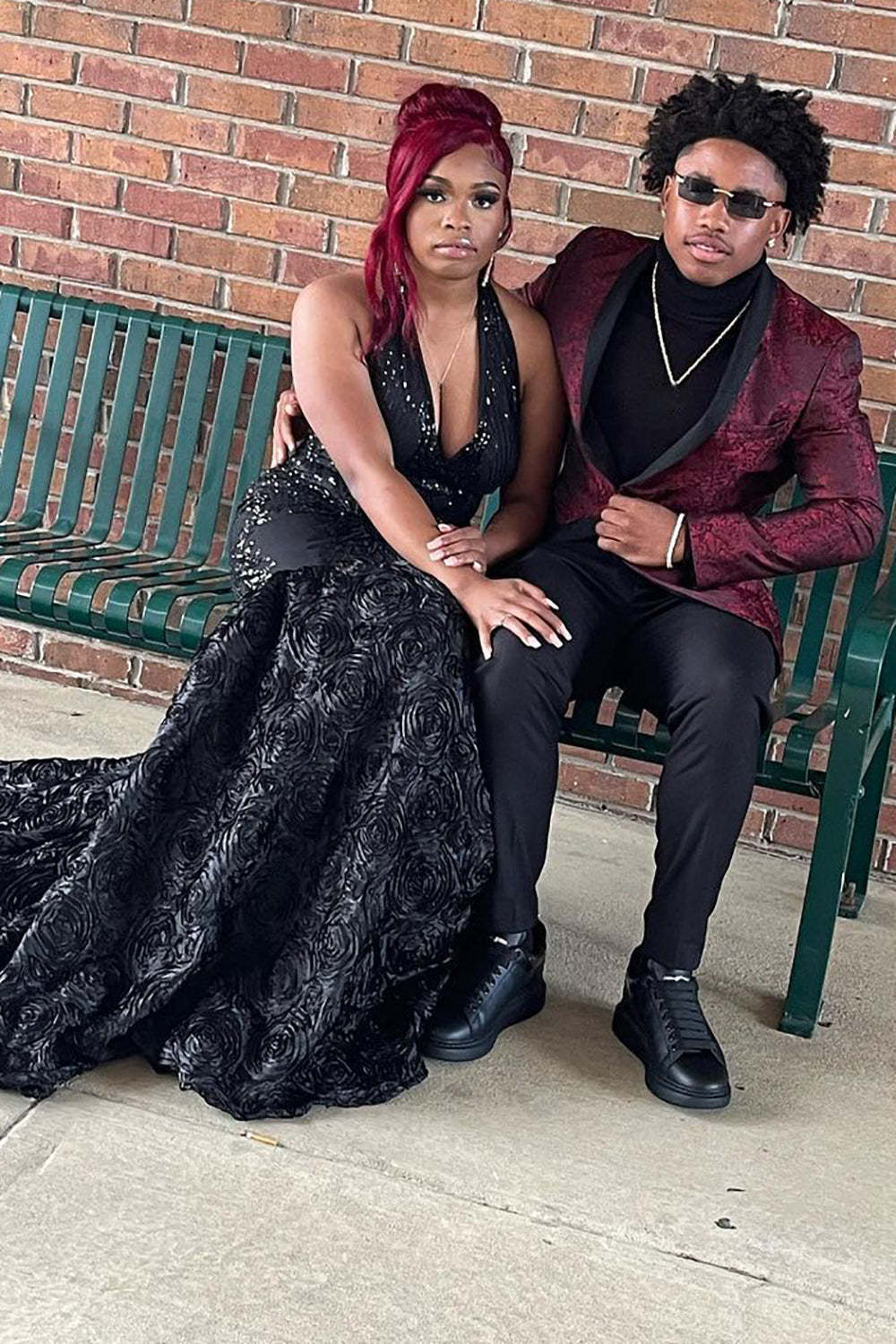 Men's Prom Blazer with Burgundy Shawl Lapel in Jacquard