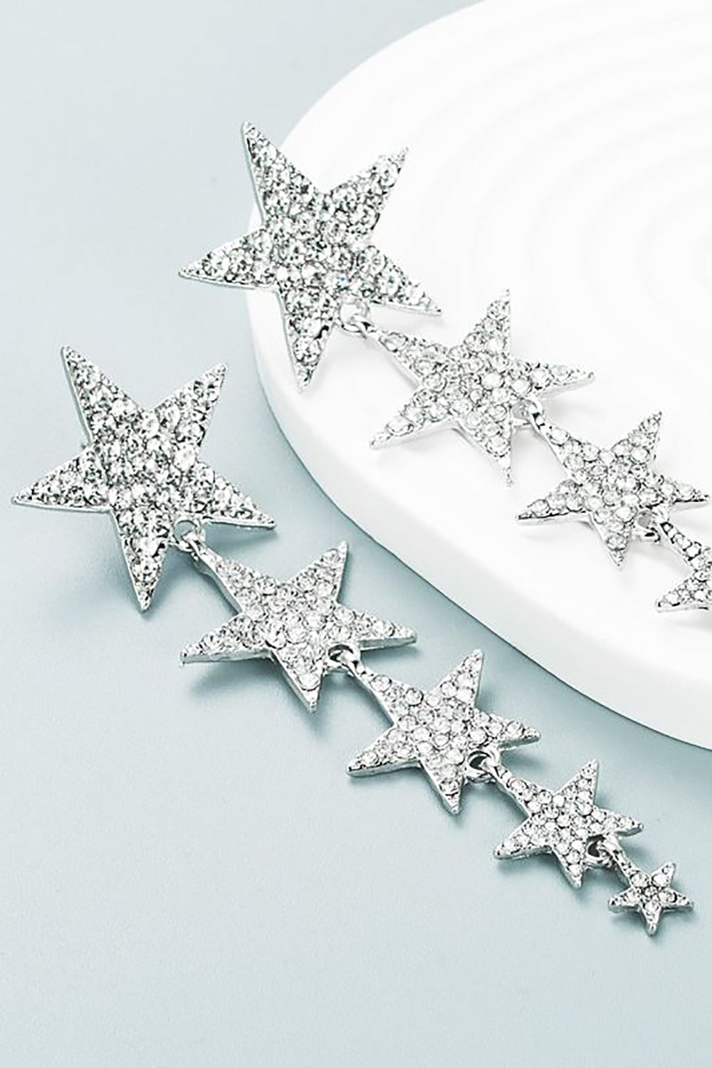 Five-Pointed Fuchsia Star Earrings for Prom