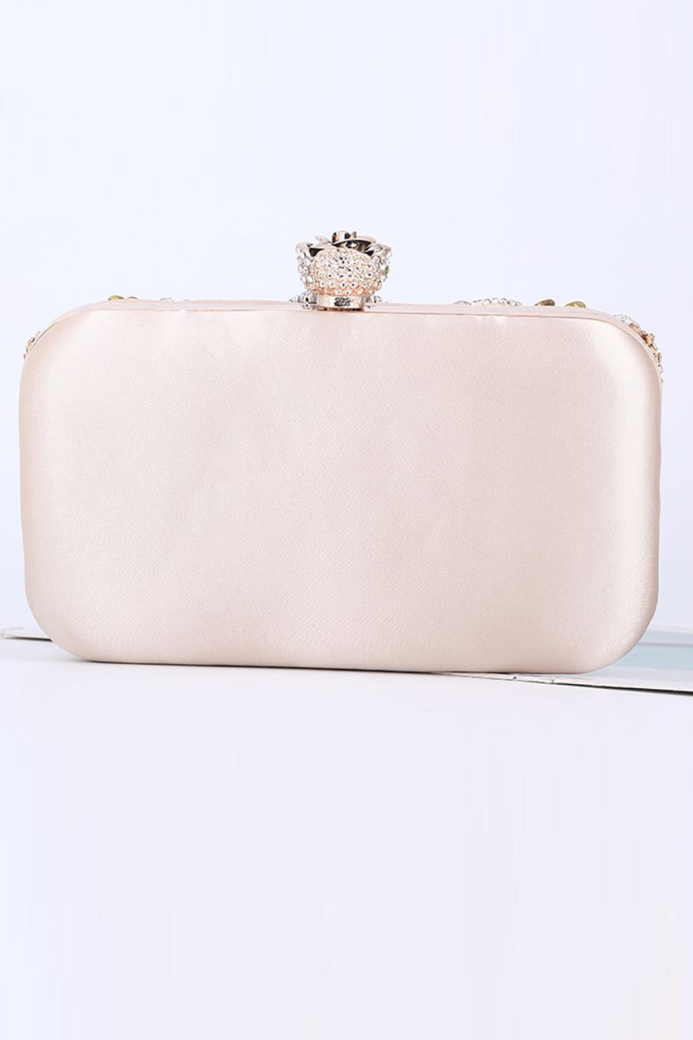 Evening Party Handbag with Sparkly Sequins and Beading in Blush