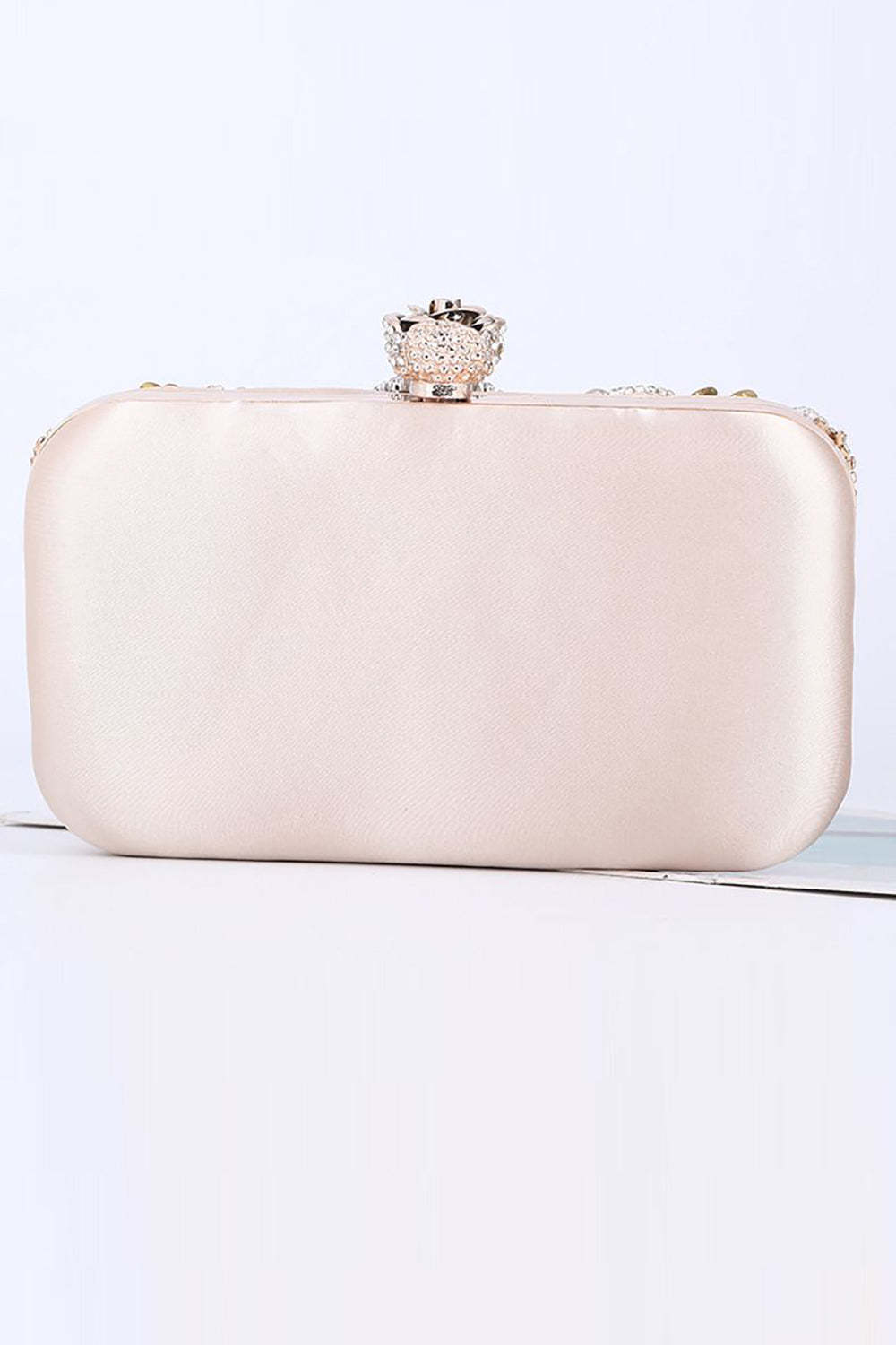 Evening Party Handbag with Sparkly Sequins and Beading in Blush