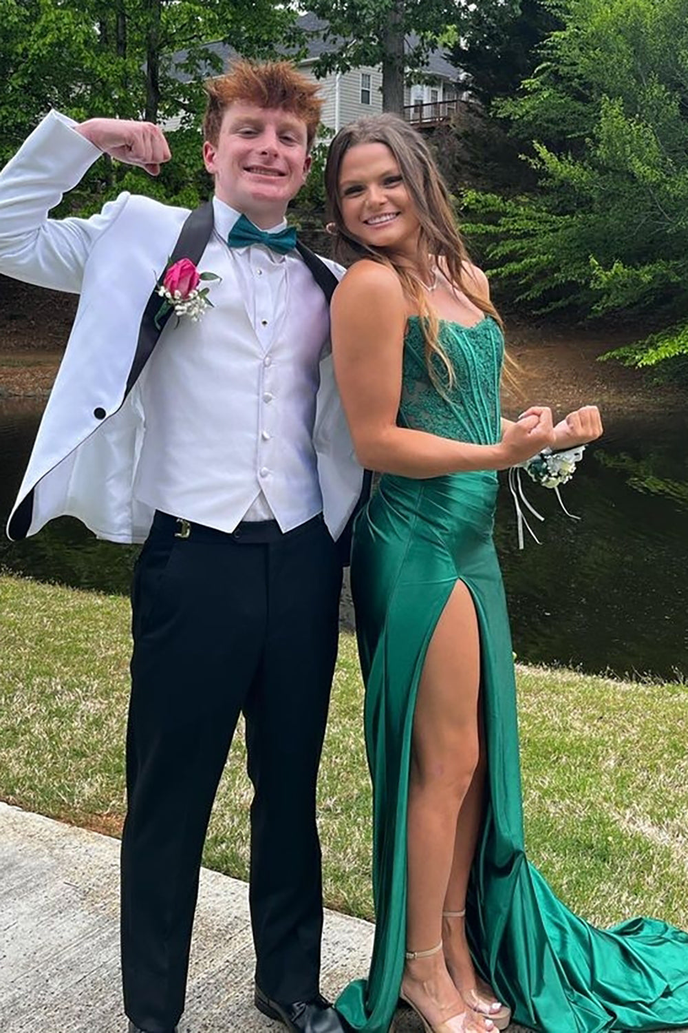 White Men's One-Button Party Blazer with Shawl Lapel