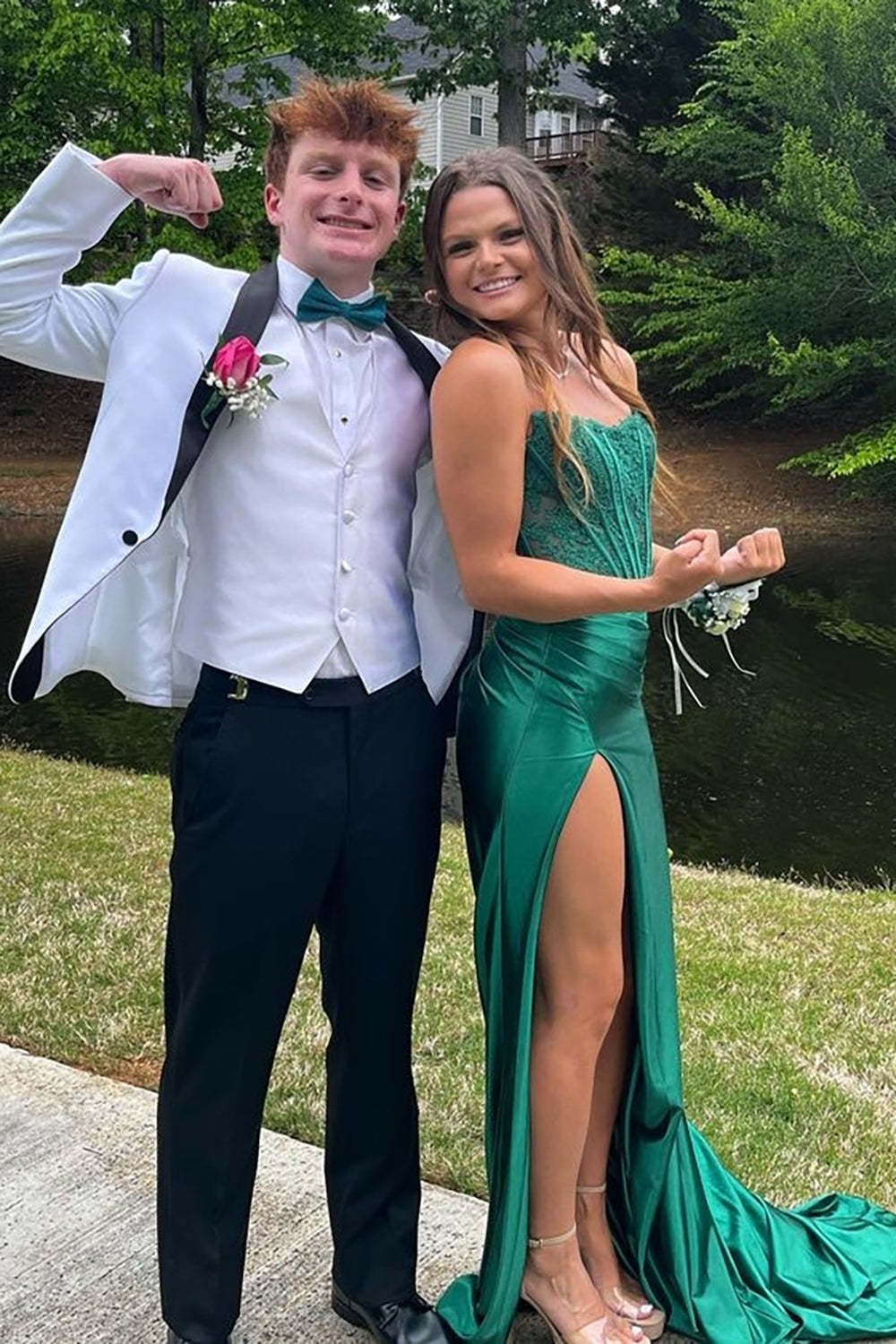 White Men's One-Button Party Blazer with Shawl Lapel