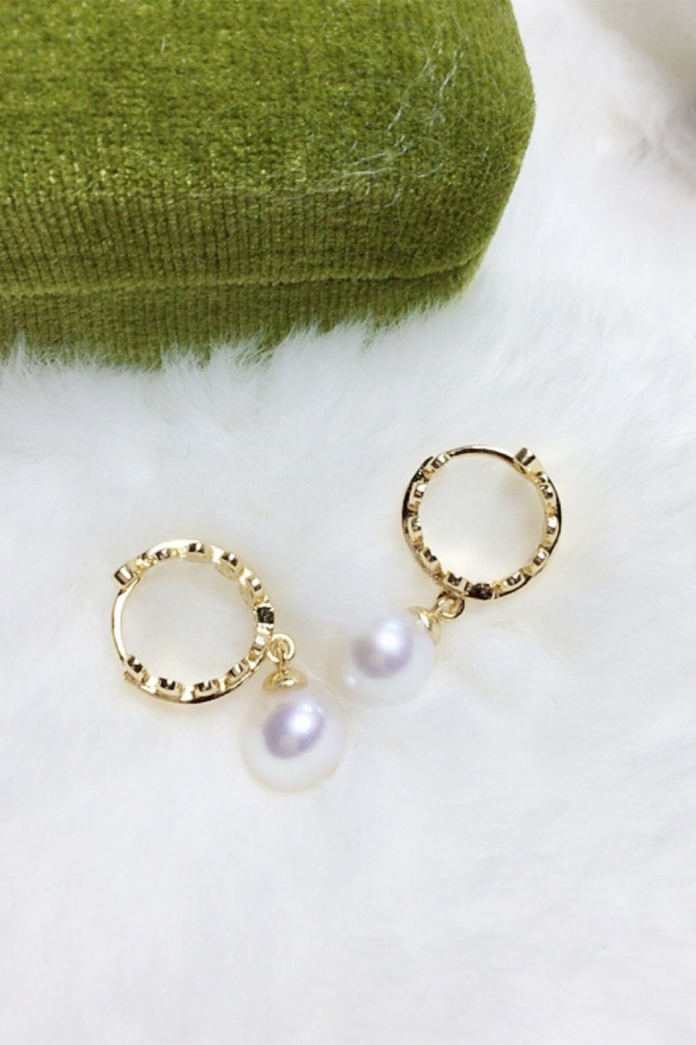 Pearl-Adorned Wheat Earrings
