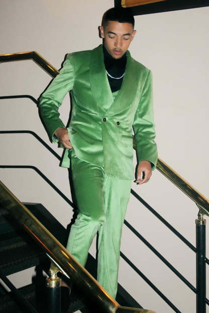 Men's Prom Suits with Light Green Shawl Lapel in 3 Pieces