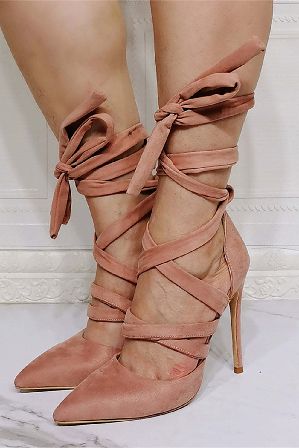 Pointed Toe Stiletto Heels with Straps