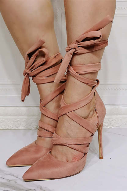 Pointed Toe Stiletto Heels with Straps