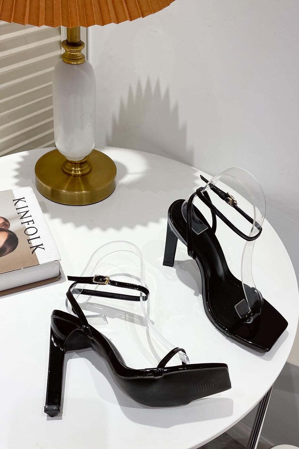 Thick High Heels with Square Head in One Word