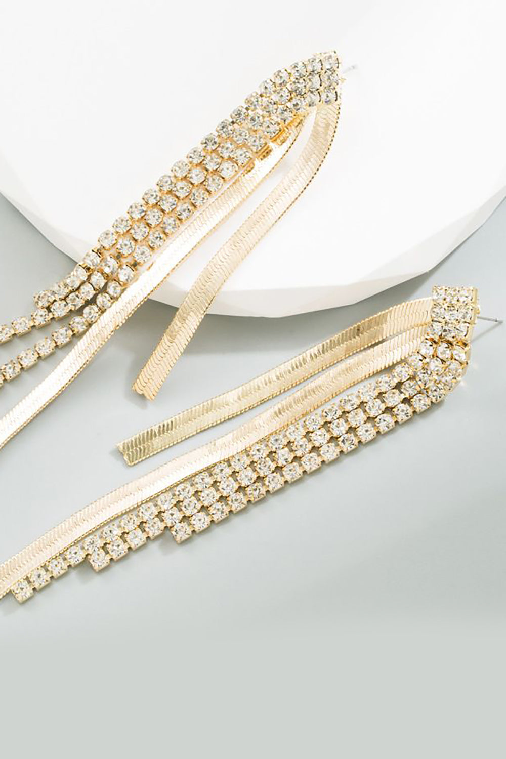 Prom Earrings with Golden Beads