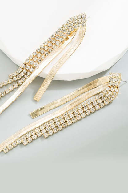 Prom Earrings with Golden Beads