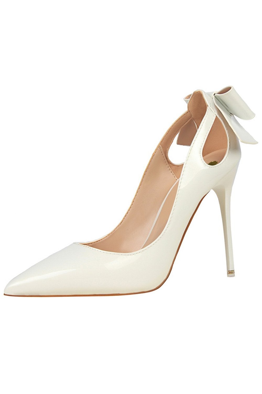 Prom Heels in White with Bowkont Pump