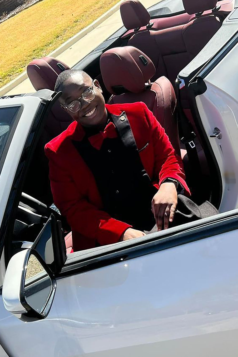 Men's Red Peak Lapel Party Blazer