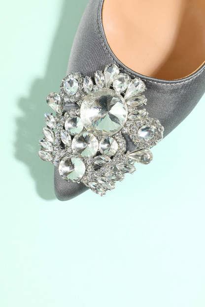 Party Shoes with Grey Rhinestones