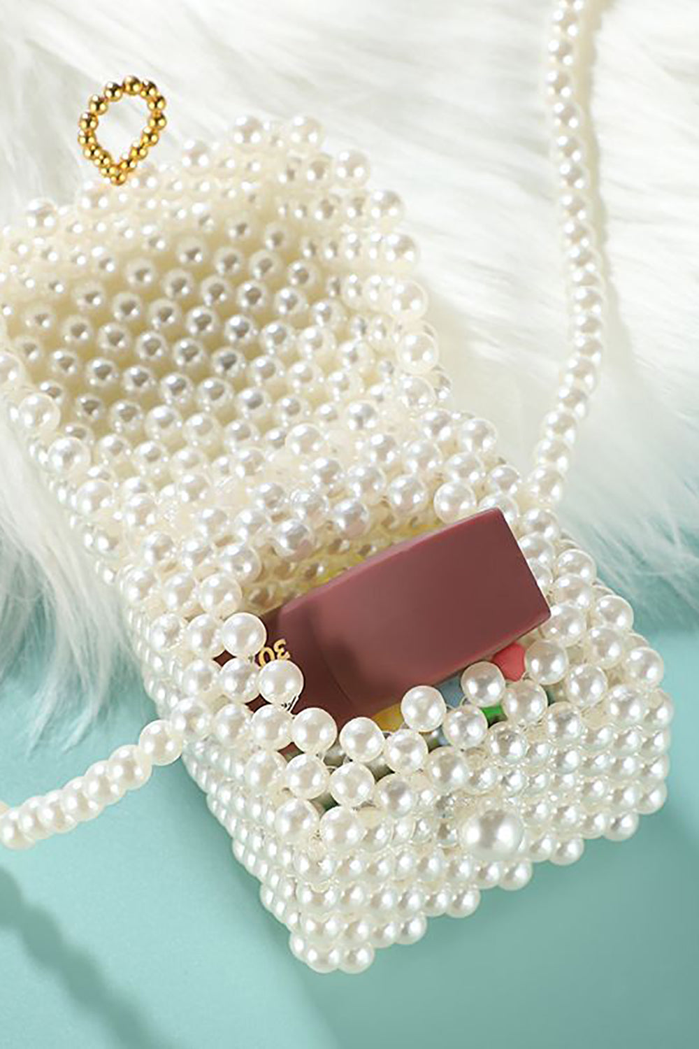 White Beaded Clutch for Evening Events
