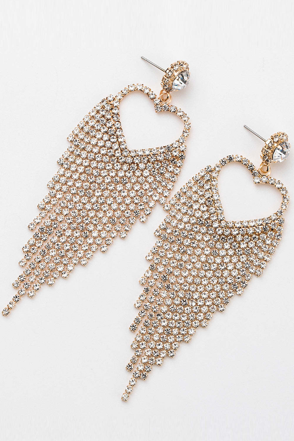 Sweetheart Earrings with Rhinestones