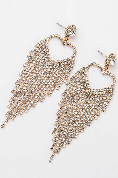 Sweetheart Earrings with Rhinestones