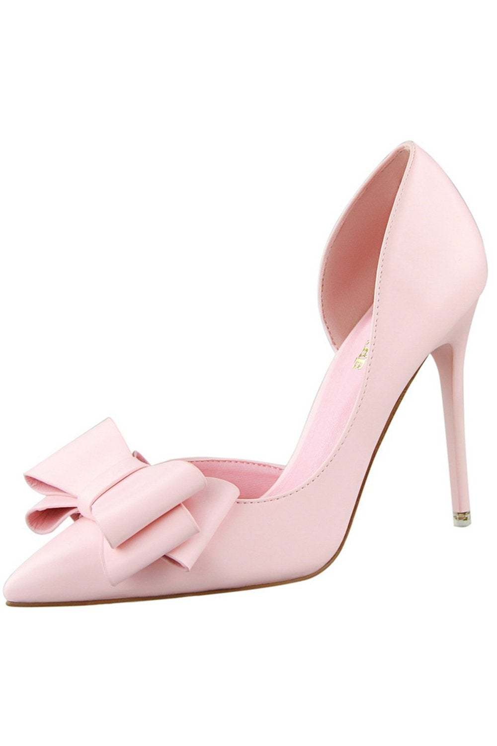 Pointed Hollow Side High Heels with Sweet Bow