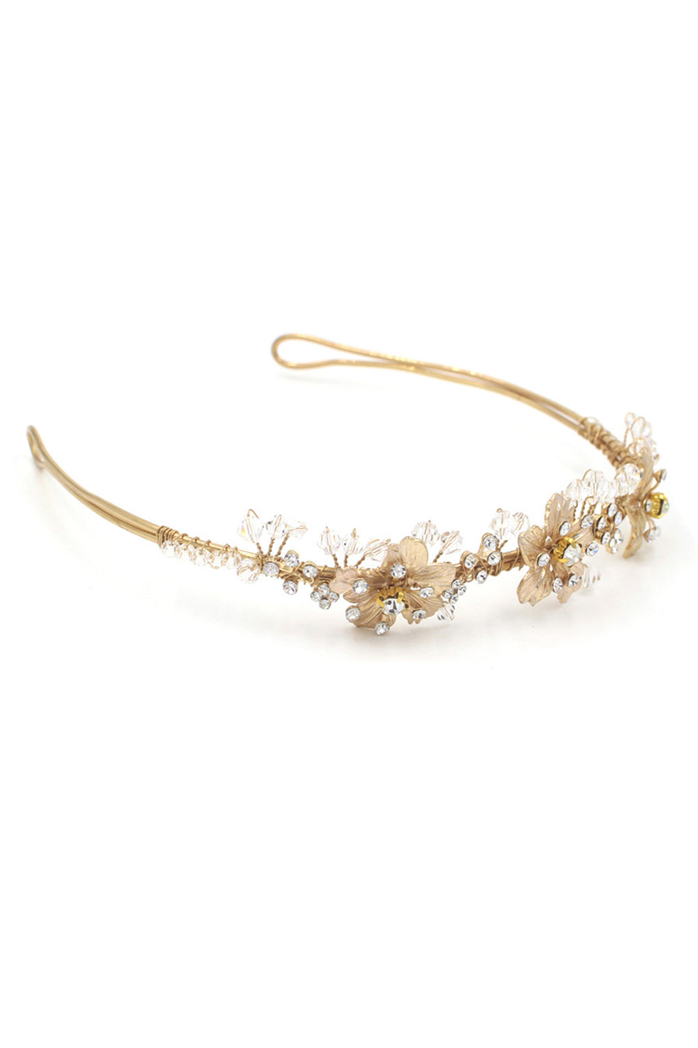 Elegant Beaded Headband Featuring a Floral Design