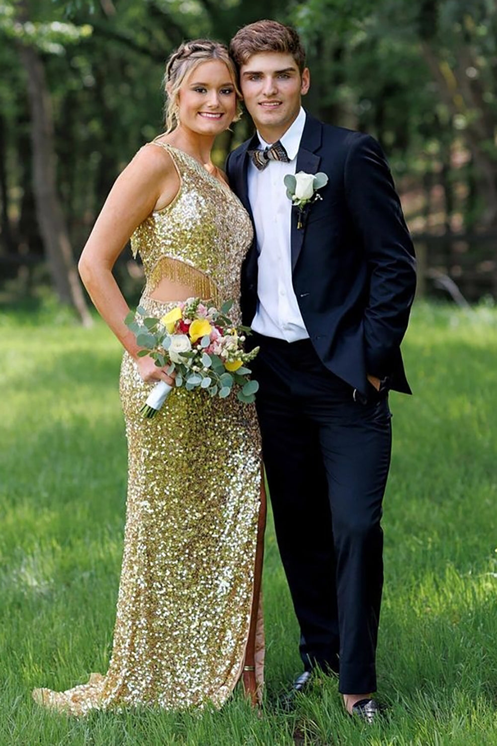 Black One-Button Men's Prom Suit with Slim Fit Notched Lapel