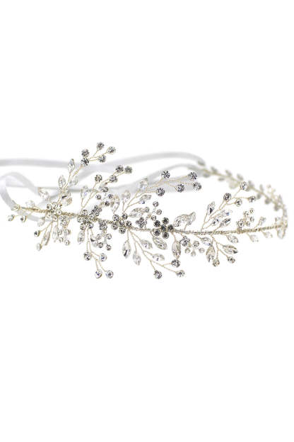 Bridal Headband with Shiny Rhinestone Branch