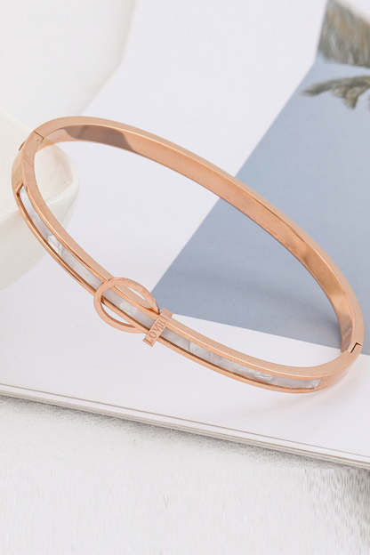 Gold Plated Bracelet with Titanium Steel Belt Buckle