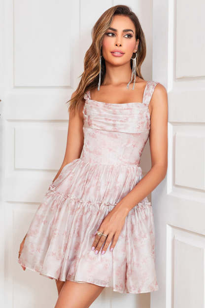 Cute A Line Square Neck Sage Corset Cocktail Dress