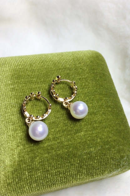Pearl-Adorned Wheat Earrings