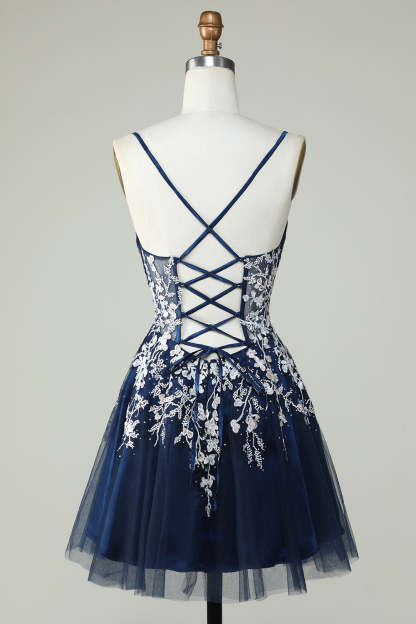 Dusty Sage Spaghetti Straps Cocktail Dress With Criss Cross Back